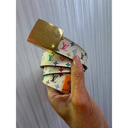 LOUIS VUITTON x Takashi Murakami White Multicolore Belt