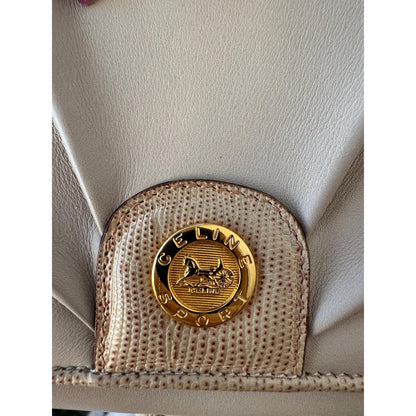 CELINE Sport Beige Leather Shoulder Bag
