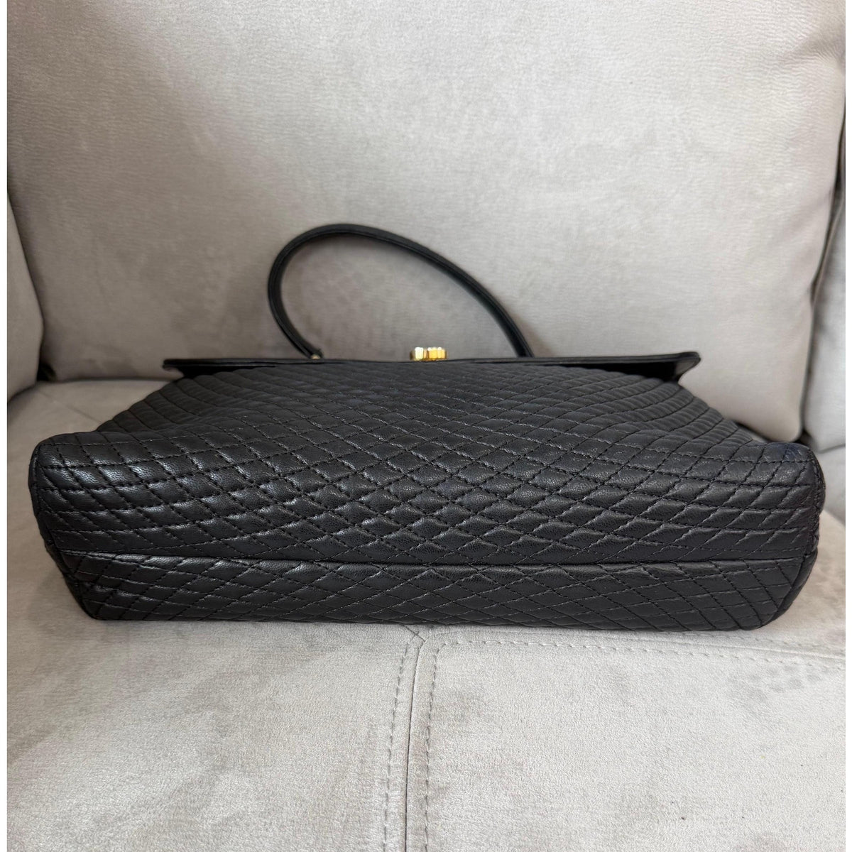 BALLY Black Woven Leather Top Handle Bag