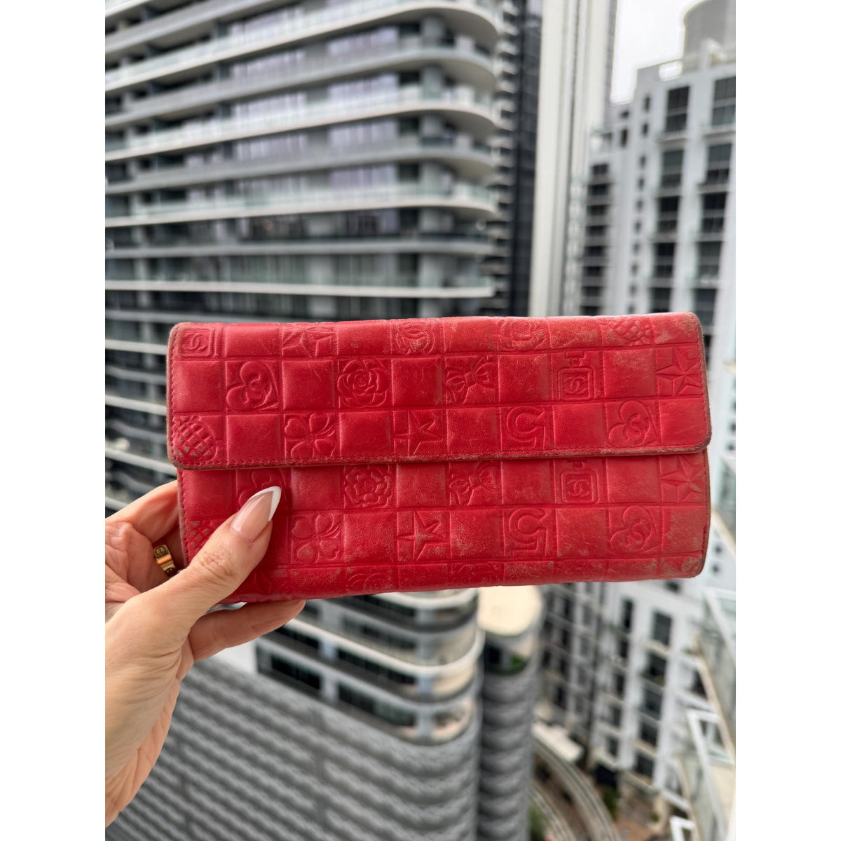 CHANEL Coral Lucky Charms Wallet