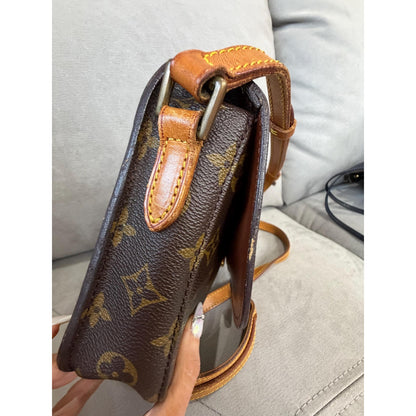 Authentic Louis Vuitton 1980s Vintage Saint Cloud MM Brown Monogram Canvas Crossbody Bag