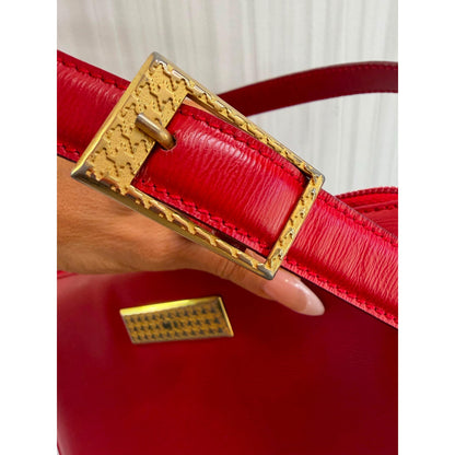 CHRISTIAN DIOR Red Calfskin Crossbody Bag