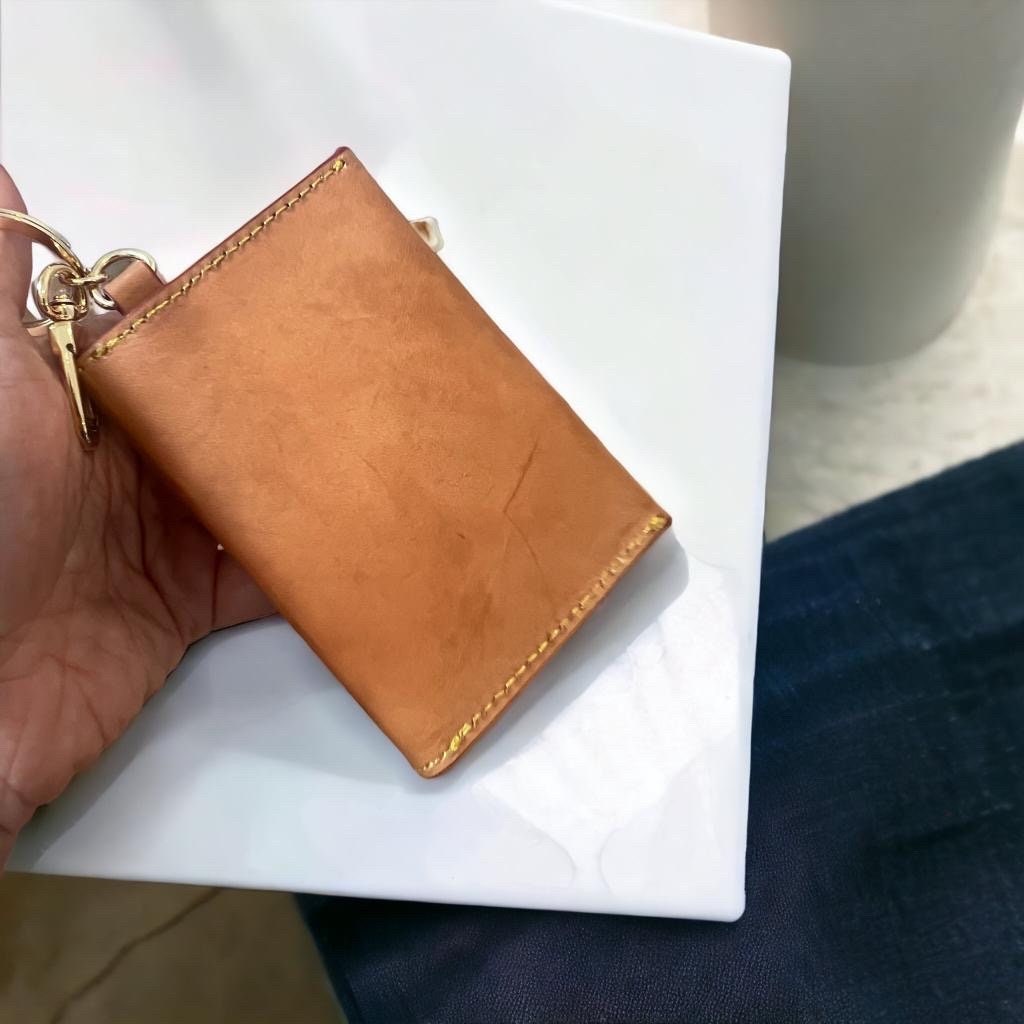 Nylon Bag Strap + Small ID Card Wallet Honey Patina