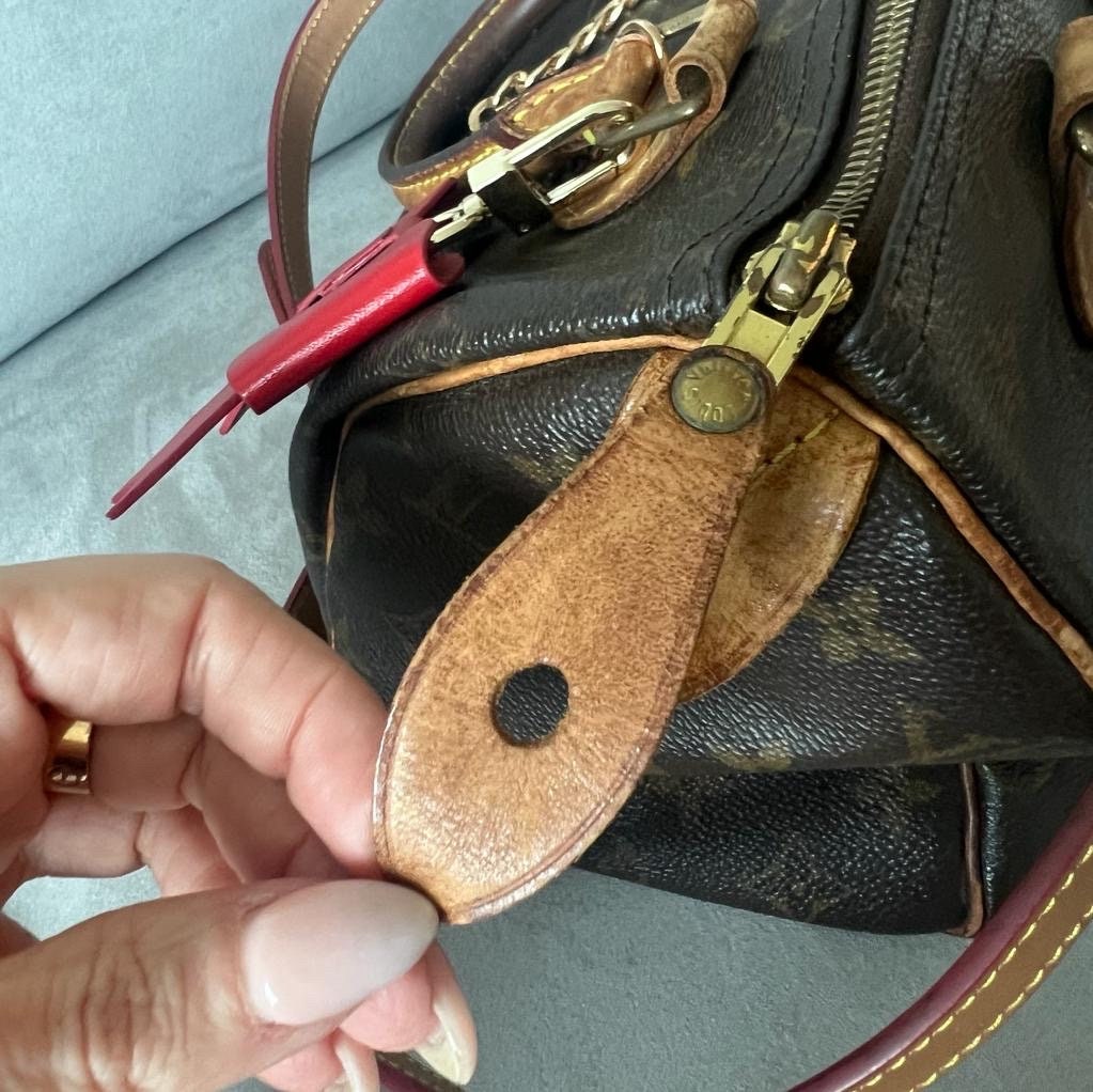 Authentic LOUIS VUITTON Speedy 25 Monogram Brown Vintage Handbag