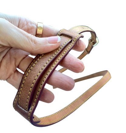 Crossbody Adjustable Leather Strap with Pad vintage Patina for designer lv  bag