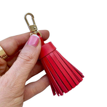 HANDMADE GENUINE LEATHER TASSEL CHARM