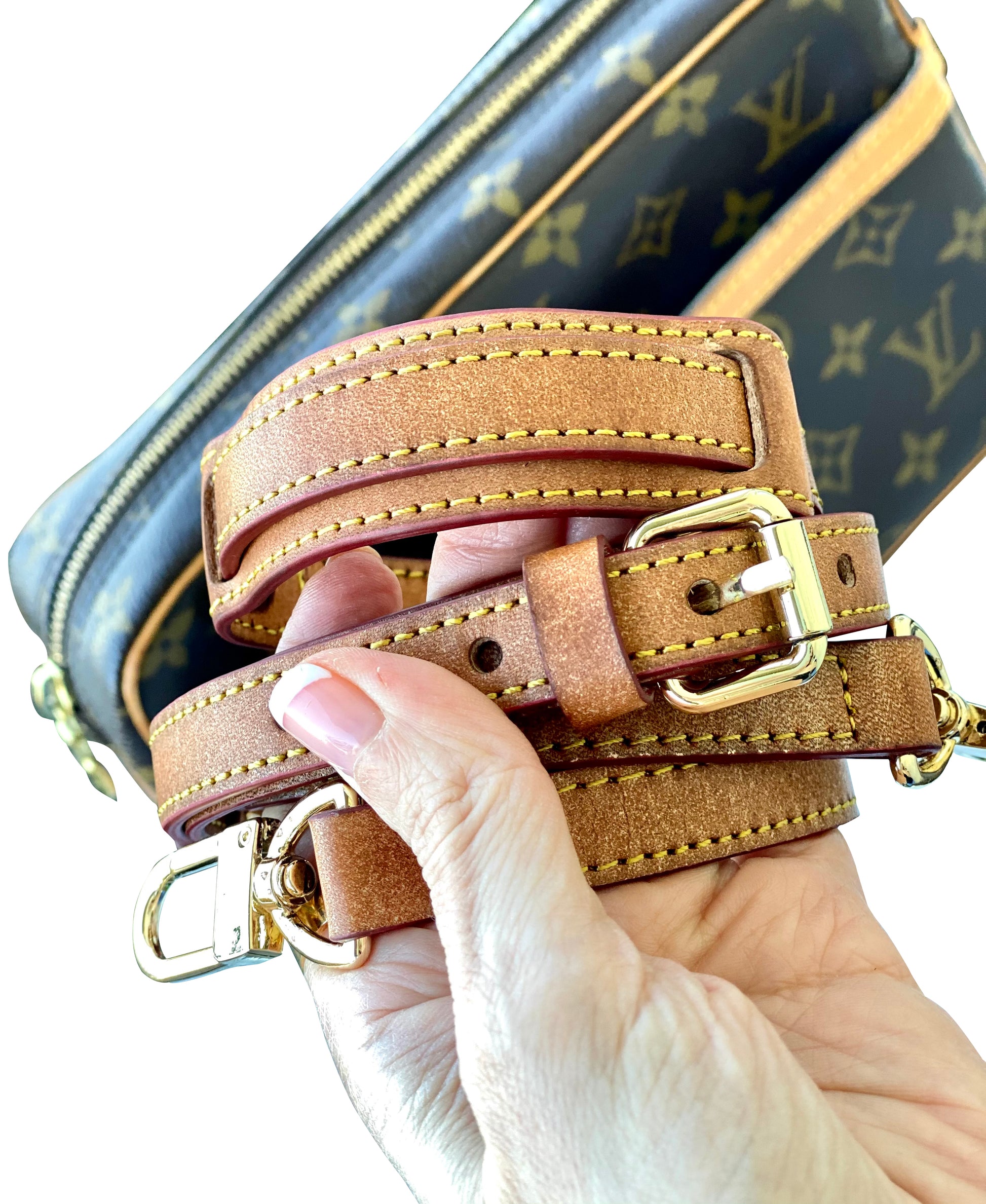 Crossbody Vachetta Leather Strap For lv Bag Shoulder Pad Vintage