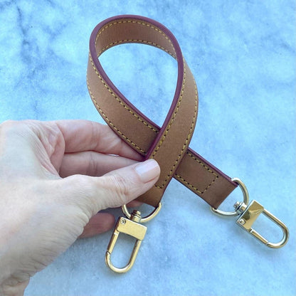 Vachetta Leather Top Handle Purse Strap- Real Vegetable Leather - Honey Tanning Handmade Patina - Perfect for Bucket Vintage Bags 3/4”wide - Sexy Little Vintage