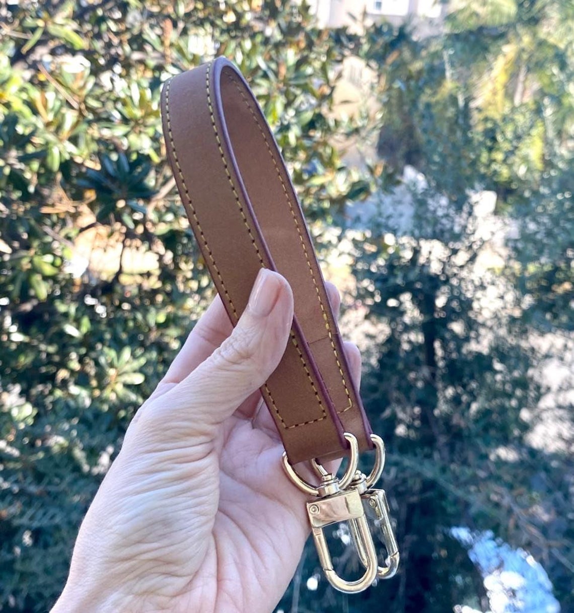 Vachetta Leather Top Handle Purse Strap- Real Vegetable Leather - Honey Tanning Handmade Patina - Perfect for Bucket Vintage Bags 3/4”wide - Sexy Little Vintage