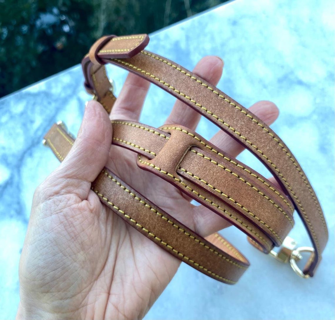Vachetta Leather Adjustable Crossbody - Shoulder Pad option / Vegetable Leather - Honey Tanning Handmade Patina - Strap for GM Vintage Bags - Sexy Little Vintage