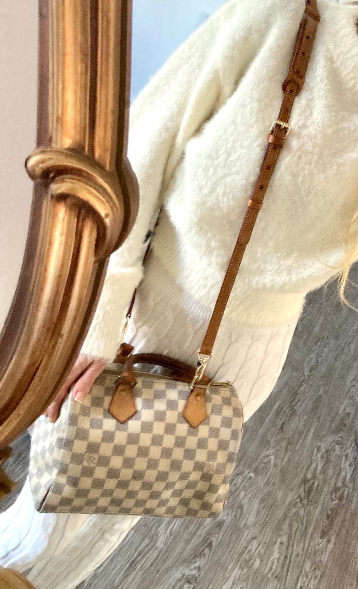 Vachetta Leather Adjustable Crossbody - Shoulder Pad option / Vegetable Leather - Honey Tanning Handmade Patina - Strap for GM Vintage Bags - Sexy Little Vintage