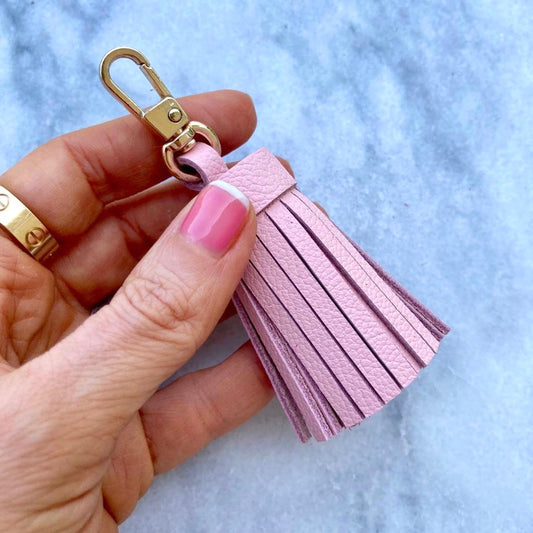 Genuine Leather Tassel Keychain Handbag Charm Handmade from Top quality Real Leather - Bag Charm Accessory - Leather Tassels - Summer Colors - Sexy Little Vintage