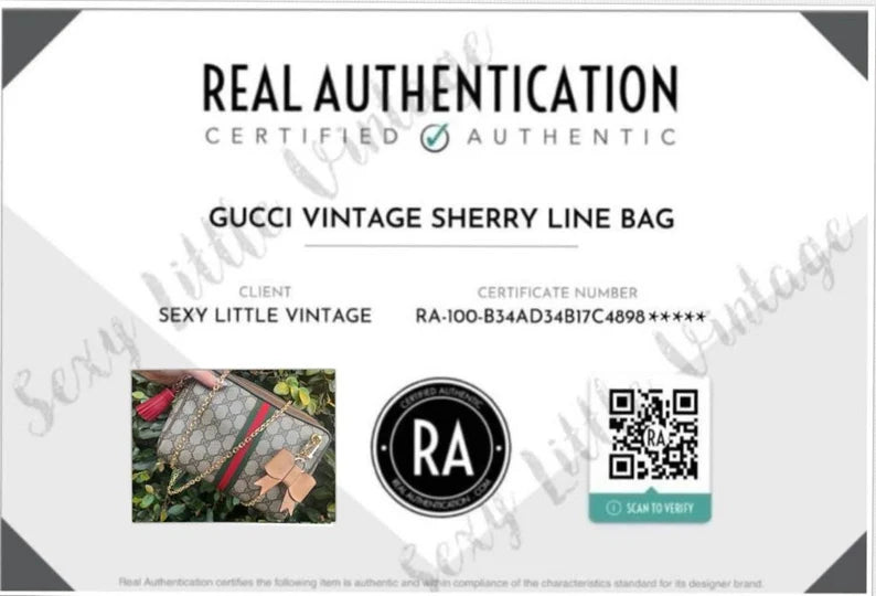 Gucci Certified Authentic Vintage Sherry Line Clutch Bag GG Purse Logo